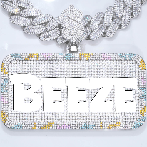 CUSTOM LETTER NECKLACE 3D COLORFUL SQUARE