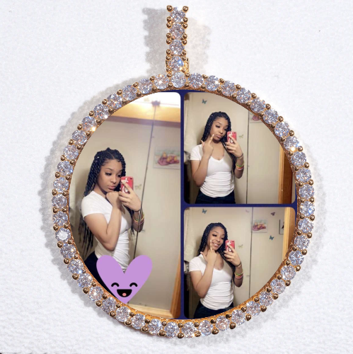 LARGE 3D CIRCLE CUSTOM PICTURE PENDANT