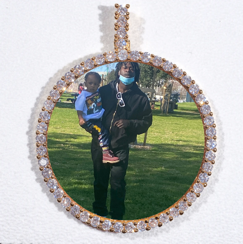 LARGE 3D CIRCLE CUSTOM PICTURE PENDANT