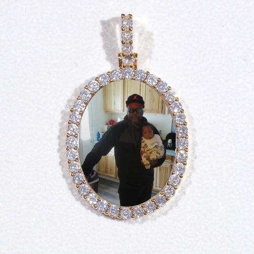 3D Oval Custom Picture Pendant