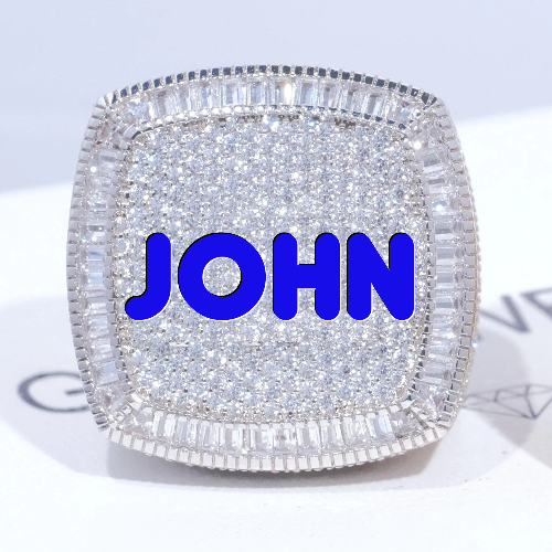 CUSTOM LETTER 3D ICED RING