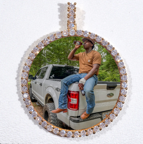 LARGE 3D CIRCLE CUSTOM PICTURE PENDANT