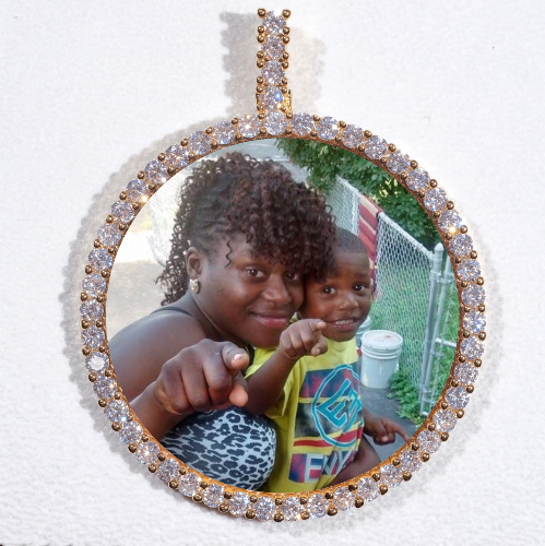 LARGE 3D CIRCLE CUSTOM PICTURE PENDANT