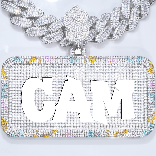 CUSTOM LETTER NECKLACE 3D COLORFUL SQUARE