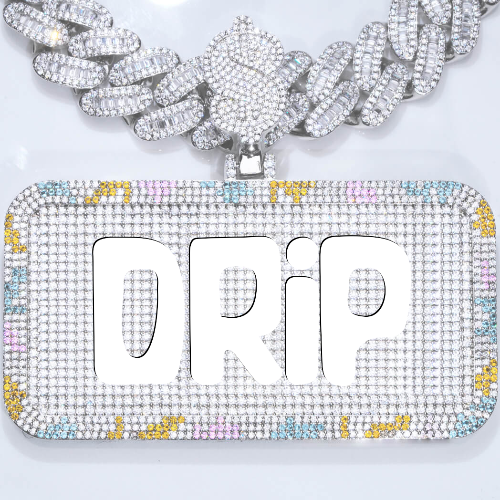 CUSTOM LETTER NECKLACE 3D COLORFUL SQUARE