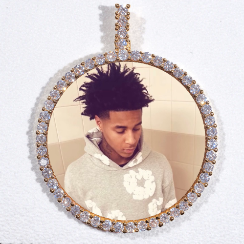LARGE 3D CIRCLE CUSTOM PICTURE PENDANT