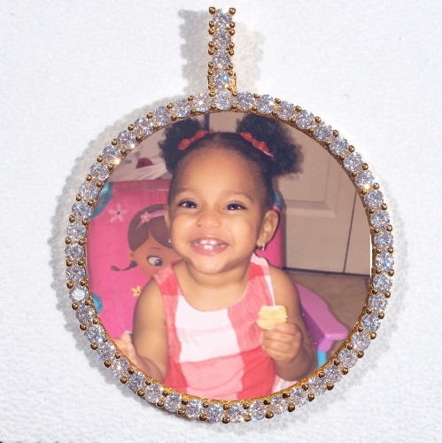 LARGE 3D CIRCLE CUSTOM PICTURE PENDANT