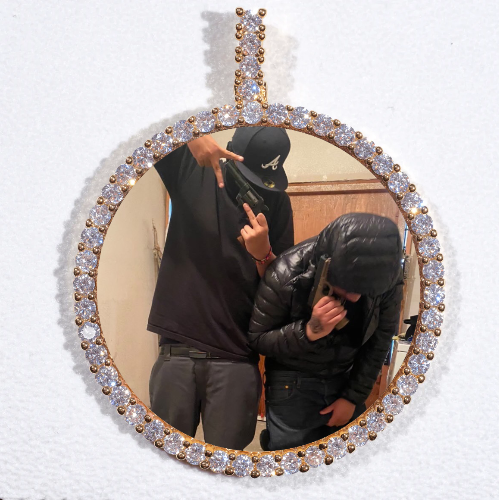 LARGE 3D CIRCLE CUSTOM PICTURE PENDANT