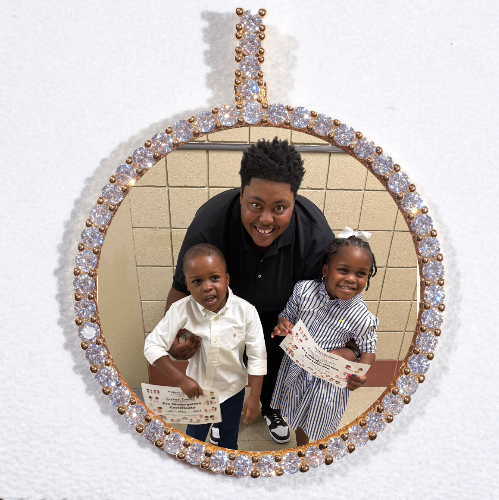 LARGE 3D CIRCLE CUSTOM PICTURE PENDANT