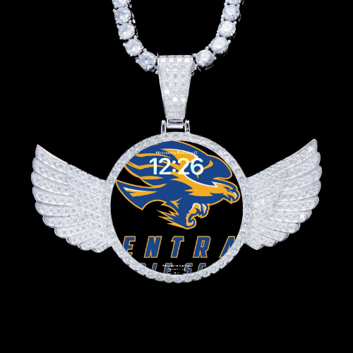925S & VVS Moissanite 3D Wing Custom Picture Pendant