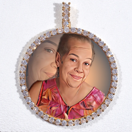 LARGE 3D CIRCLE CUSTOM PICTURE PENDANT