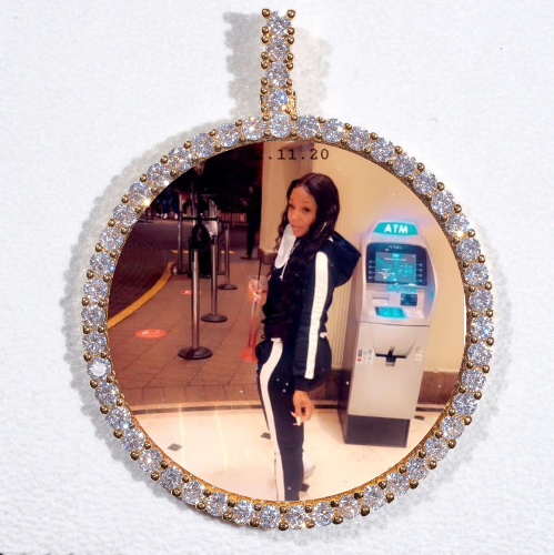 LARGE 3D CIRCLE CUSTOM PICTURE PENDANT