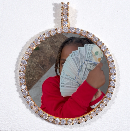 LARGE 3D CIRCLE CUSTOM PICTURE PENDANT