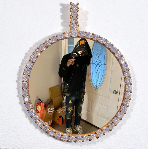 LARGE 3D CIRCLE CUSTOM PICTURE PENDANT