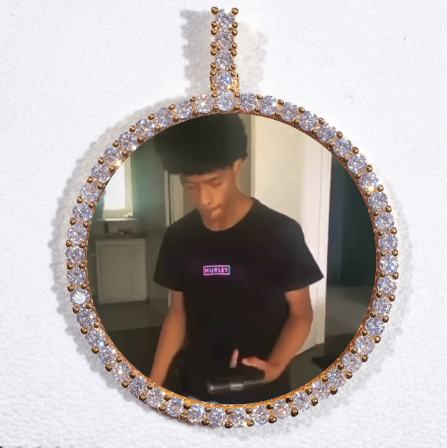 LARGE 3D CIRCLE CUSTOM PICTURE PENDANT