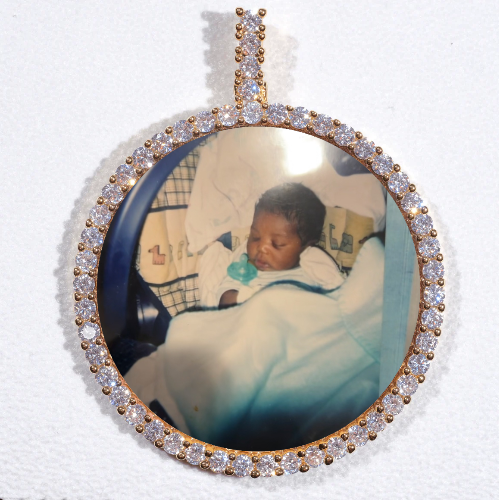 LARGE 3D CIRCLE CUSTOM PICTURE PENDANT
