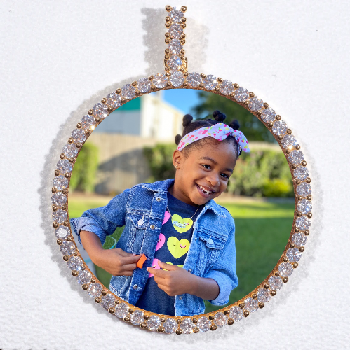 LARGE 3D CIRCLE CUSTOM PICTURE PENDANT