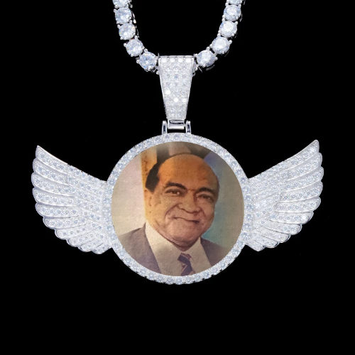 925S & VVS Moissanite 3D Wing Custom Picture Pendant