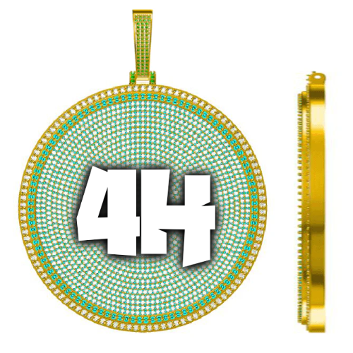 CUSTOM LETTER NECKLACE 3D BIG DISC