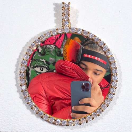 LARGE 3D CIRCLE CUSTOM PICTURE PENDANT