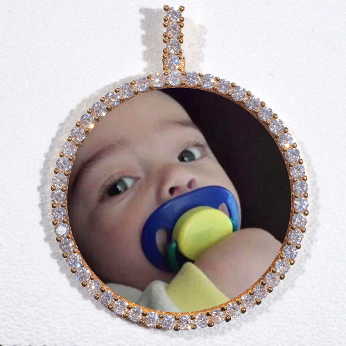 LARGE 3D CIRCLE CUSTOM PICTURE PENDANT