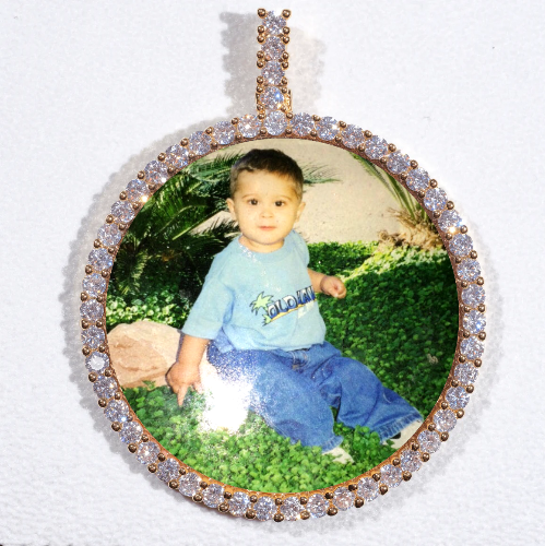 LARGE 3D CIRCLE CUSTOM PICTURE PENDANT