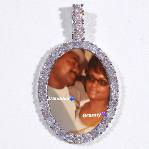 Large 3D Oval Custom Picture Pendant