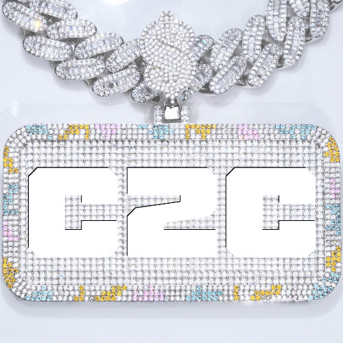 CUSTOM LETTER NECKLACE 3D COLORFUL SQUARE