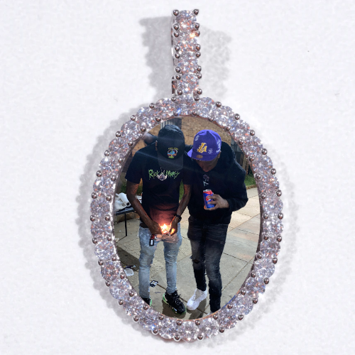 Large 3D Oval Custom Picture Pendant