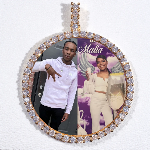 LARGE 3D CIRCLE CUSTOM PICTURE PENDANT