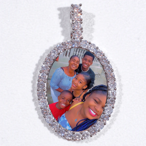 Large 3D Oval Custom Picture Pendant