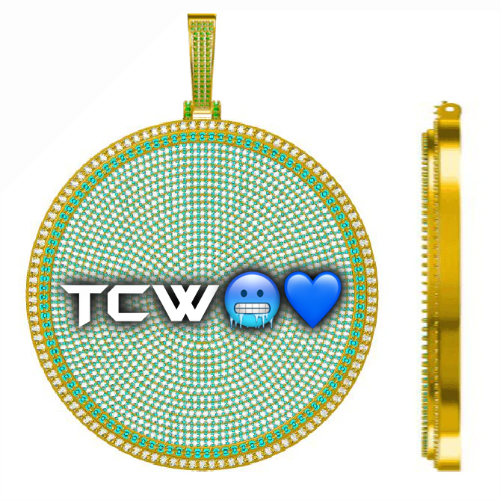 CUSTOM LETTER NECKLACE 3D BIG DISC