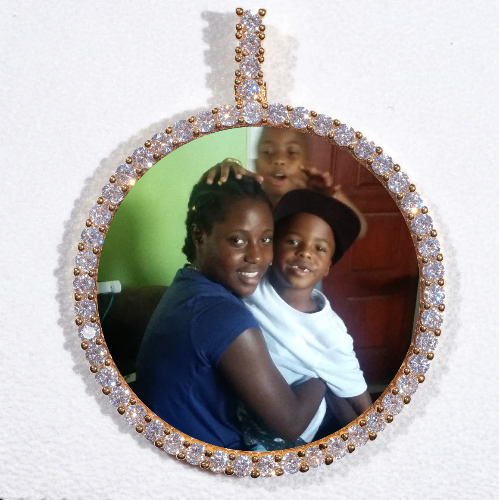 LARGE 3D CIRCLE CUSTOM PICTURE PENDANT