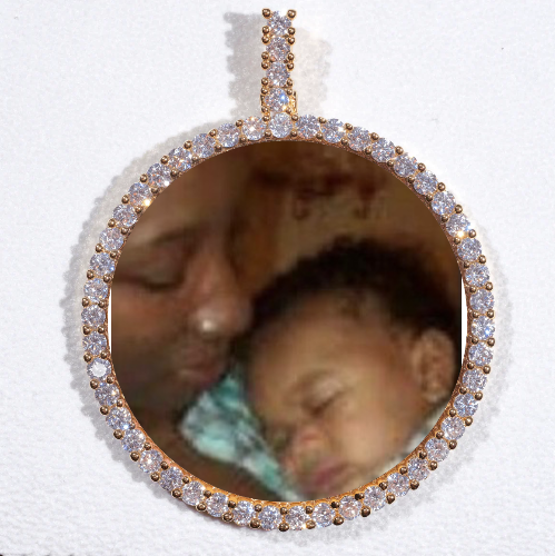 LARGE 3D CIRCLE CUSTOM PICTURE PENDANT
