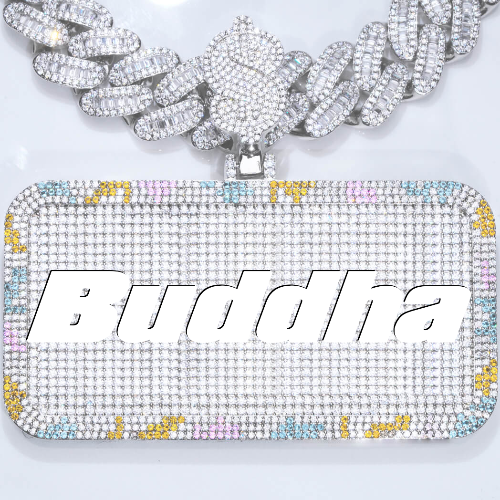 CUSTOM LETTER NECKLACE 3D COLORFUL SQUARE