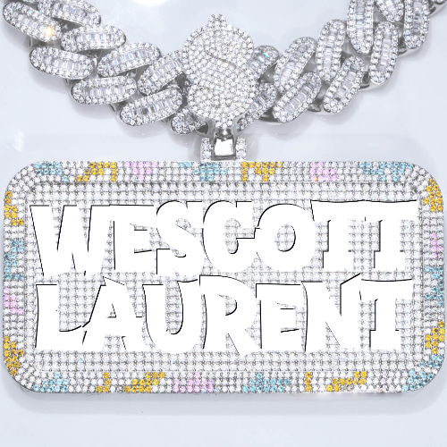 CUSTOM LETTER NECKLACE 3D COLORFUL SQUARE