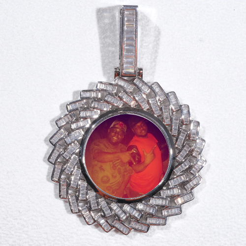 Large 3D Baguette Custom Picture Pendant