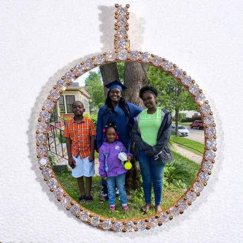 LARGE 3D CIRCLE CUSTOM PICTURE PENDANT