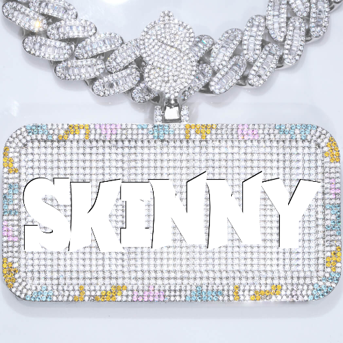 CUSTOM LETTER NECKLACE 3D COLORFUL SQUARE