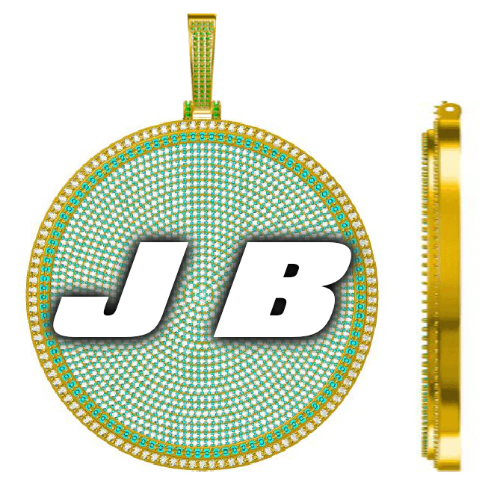 CUSTOM LETTER NECKLACE 3D BIG DISC