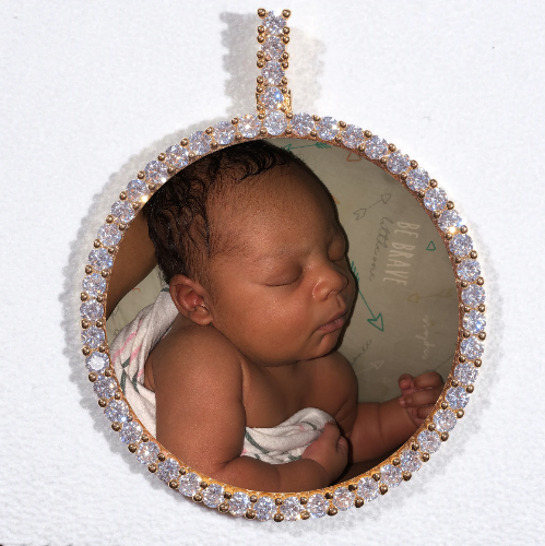 LARGE 3D CIRCLE CUSTOM PICTURE PENDANT
