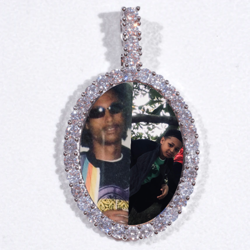 Large 3D Oval Custom Picture Pendant