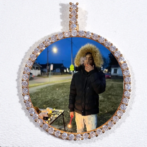 LARGE 3D CIRCLE CUSTOM PICTURE PENDANT