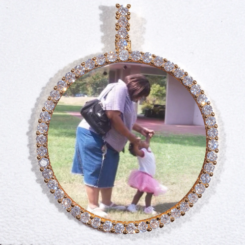 LARGE 3D CIRCLE CUSTOM PICTURE PENDANT