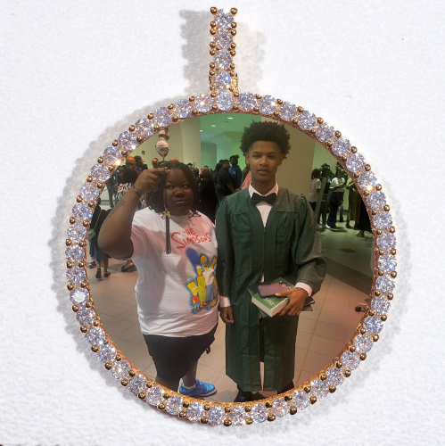 LARGE 3D CIRCLE CUSTOM PICTURE PENDANT