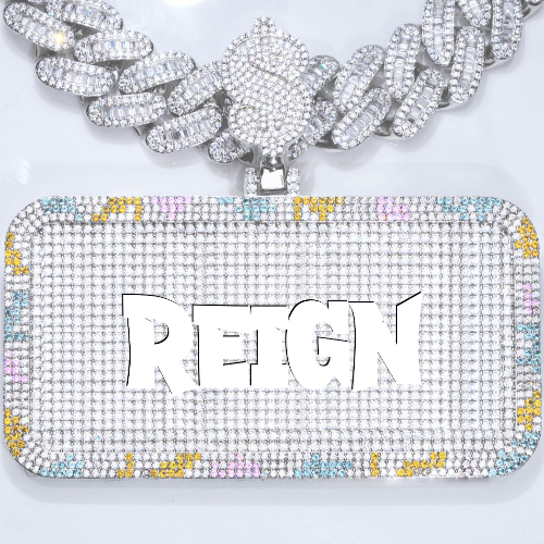 CUSTOM LETTER NECKLACE 3D COLORFUL SQUARE
