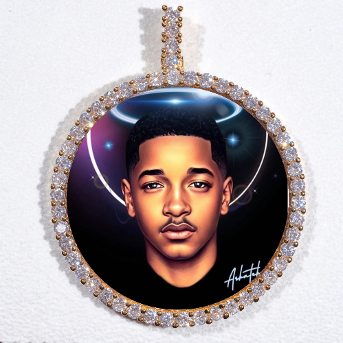 LARGE 3D CIRCLE CUSTOM PICTURE PENDANT