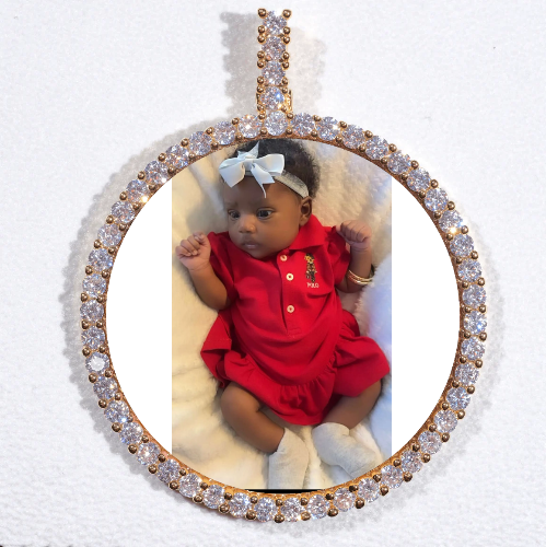 LARGE 3D CIRCLE CUSTOM PICTURE PENDANT