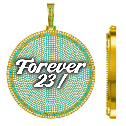 CUSTOM LETTER NECKLACE 3D BIG DISC