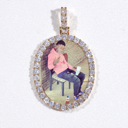 3D Oval Custom Picture Pendant